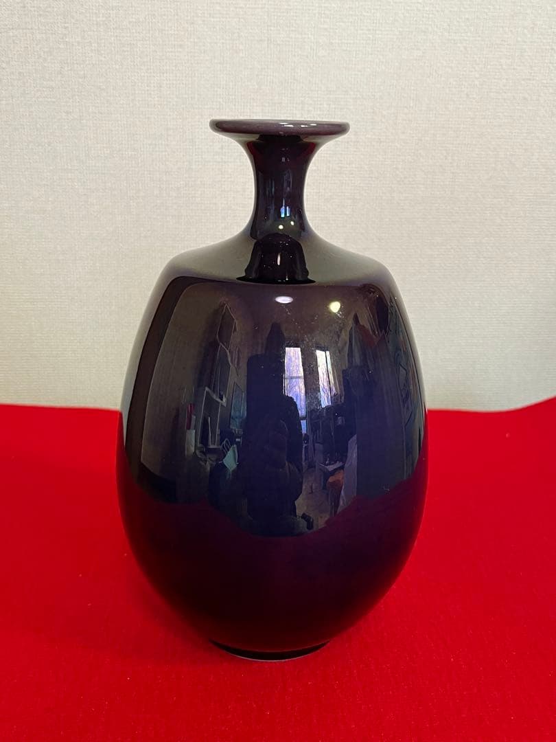 【特価】柳雨軒 三代 人間国宝 徳田八十吉（正彦銘）壺 高さ約21㎝ T258