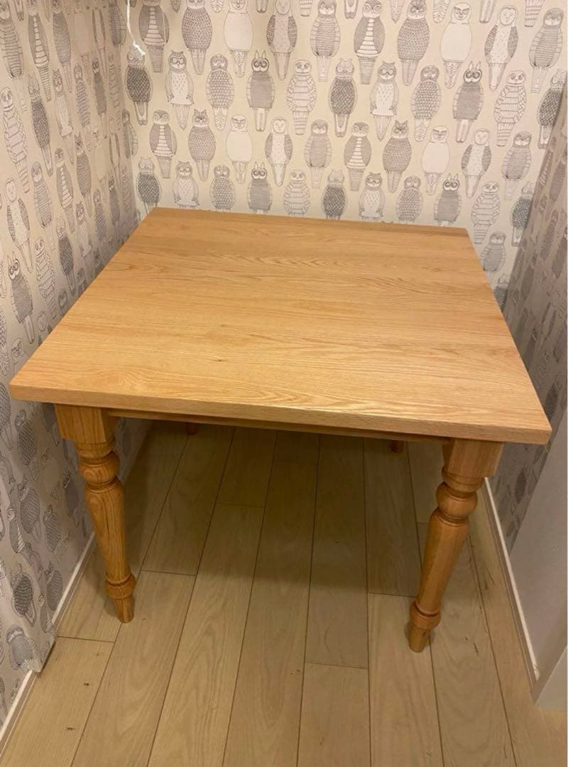アイスブルー　コンランショップ オーク無垢材テーブル