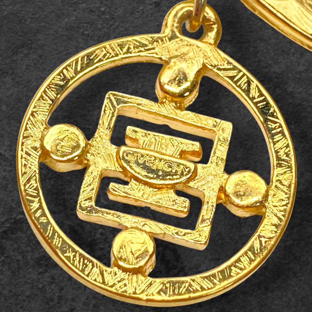 vintage GIVENCHY ロゴ×3チャーム ブローチ ゴールド 206
