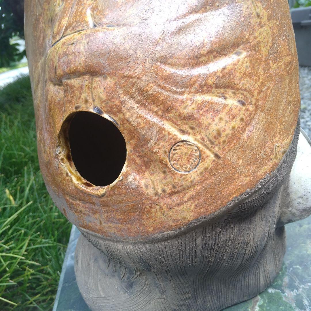 信楽焼 タヌキ陶器像 大きな帽子付き