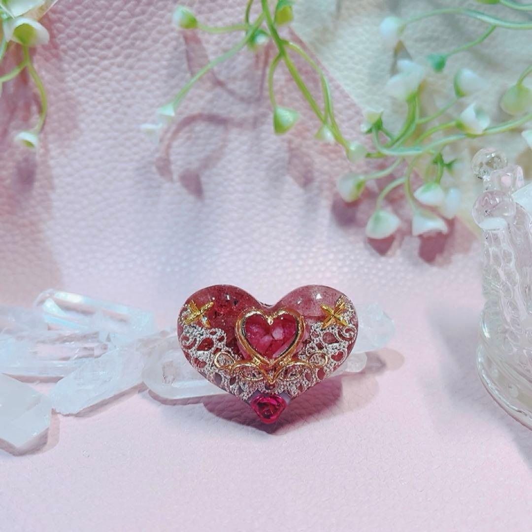 癒しのオルゴナイト❤️ピンクエピドート＋エンジェライト＋ロードナイトのハート型♡