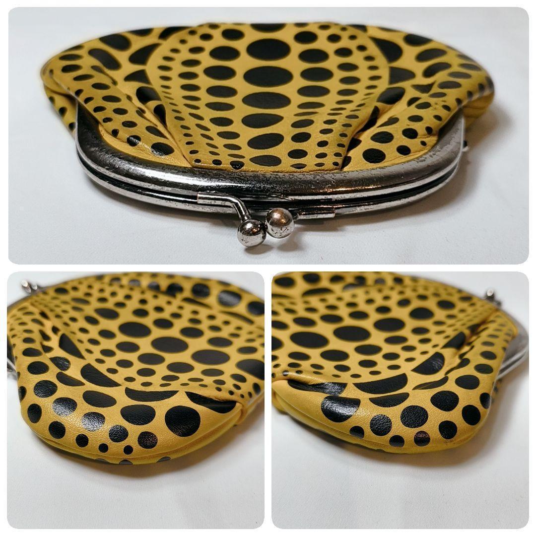 ​【入手困難】草間彌生　がま口　かぼちゃケース　黄色　本革　水玉模様