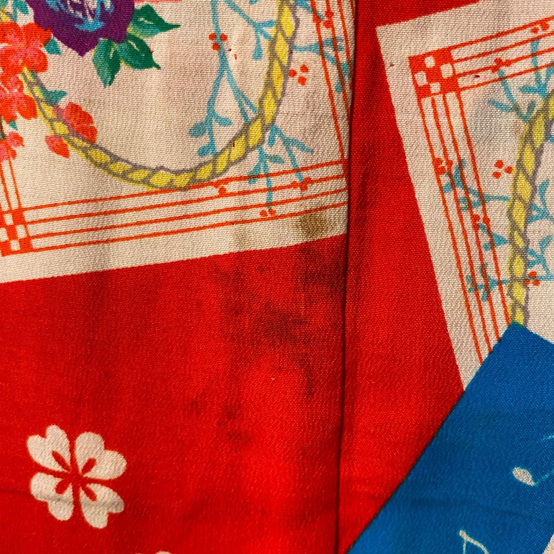 朱赤地ビィンテージ長襦袢