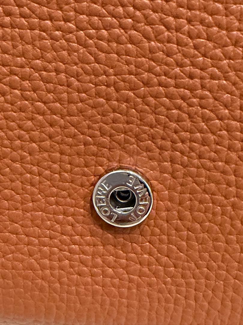 【新品同様】ロエベ アナグラム バーティカル スモール ウォレット タン