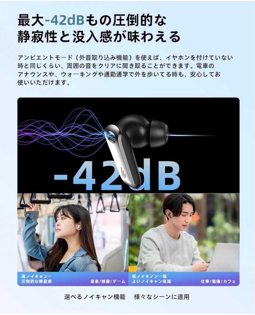 EDIFIER NeoBuds Pro ノイズキャンセリング ワイヤレスイヤホン