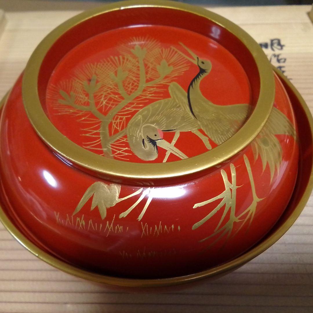 明治時代漆器 　蓑亀蒔絵　金蒔絵　菓子椀2客　アンティーク　骨董