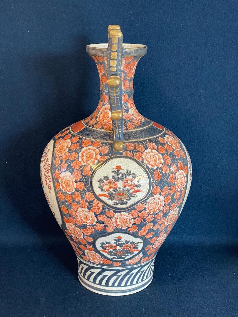 伊万里焼双龍耳大花瓶　高さ約61㎝