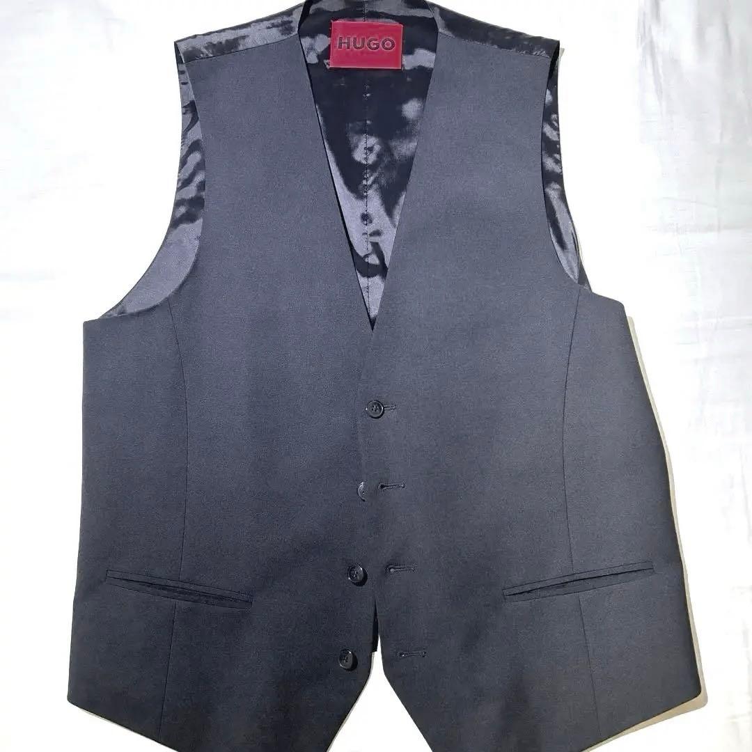 HUGO ヒューゴボス ブラック フォーマルベスト L/XL 極美品