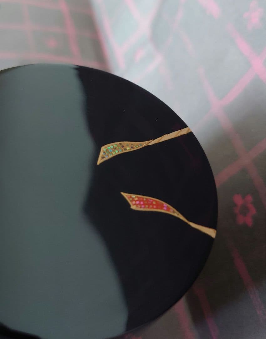 茶道具 漆棗 紙箱付　蒔絵屋伯兆作　蒔絵螺鈿　中継　中次