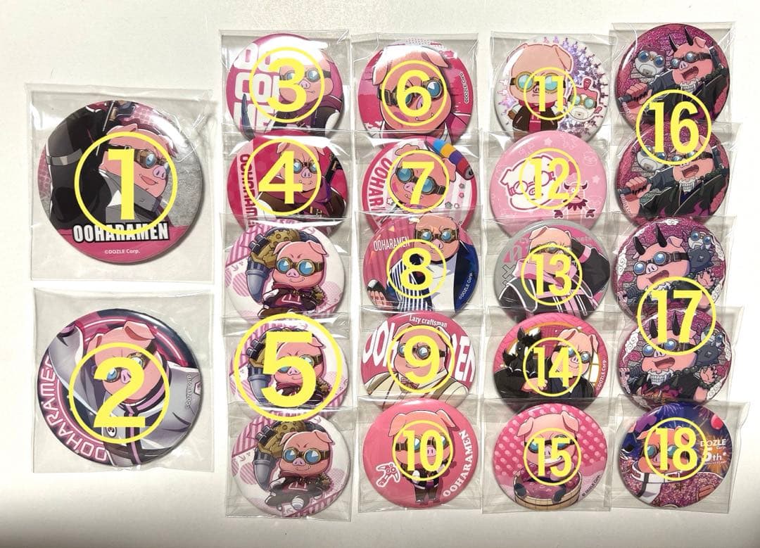 ドズル社おおはらMEN缶バッジまとめ売り