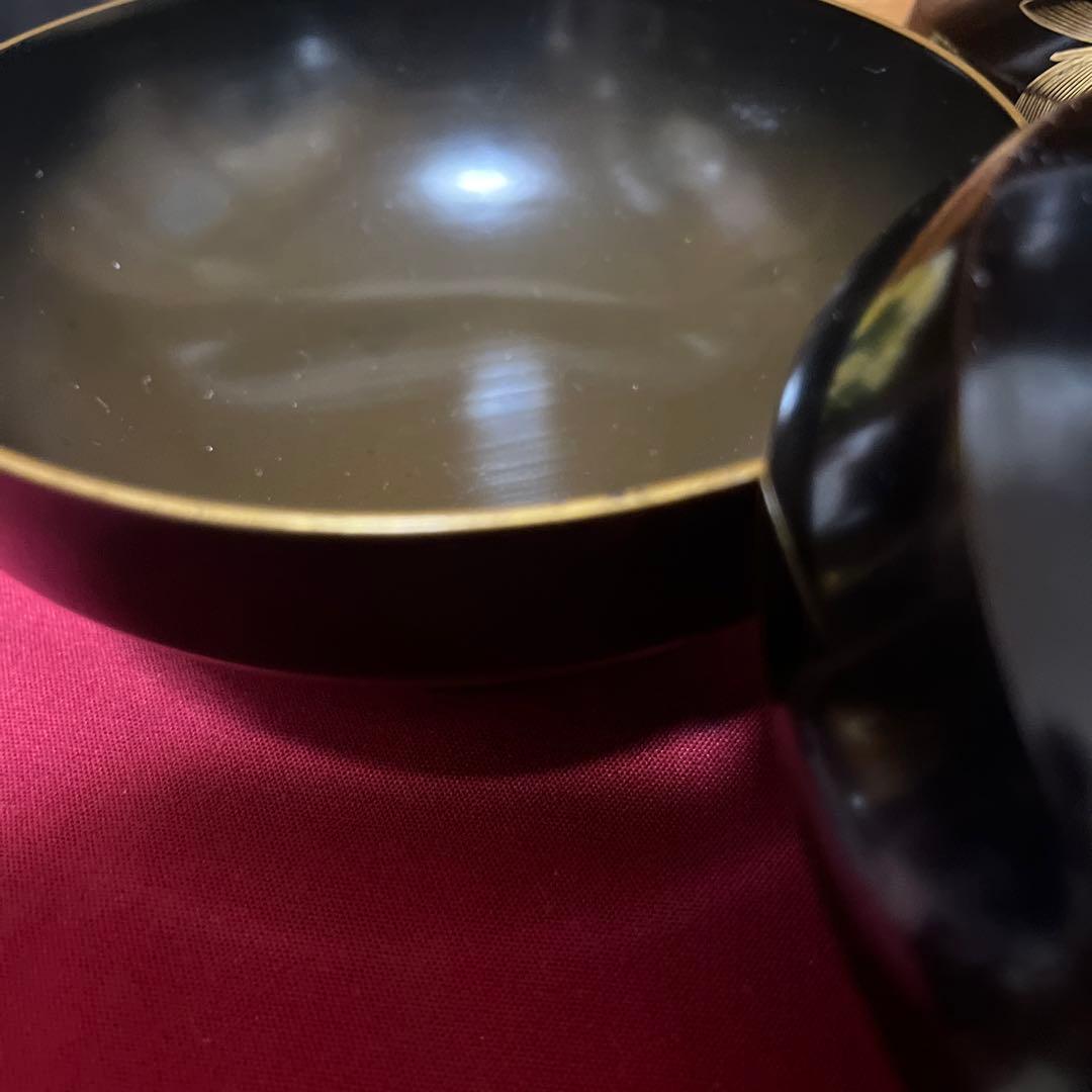 金彩漆塗り蓋付碗　2個セット