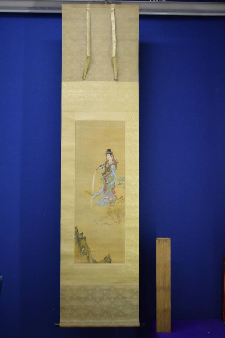 模写/橋本雅邦/観音図/金襴表装/布袋屋掛軸HF-795