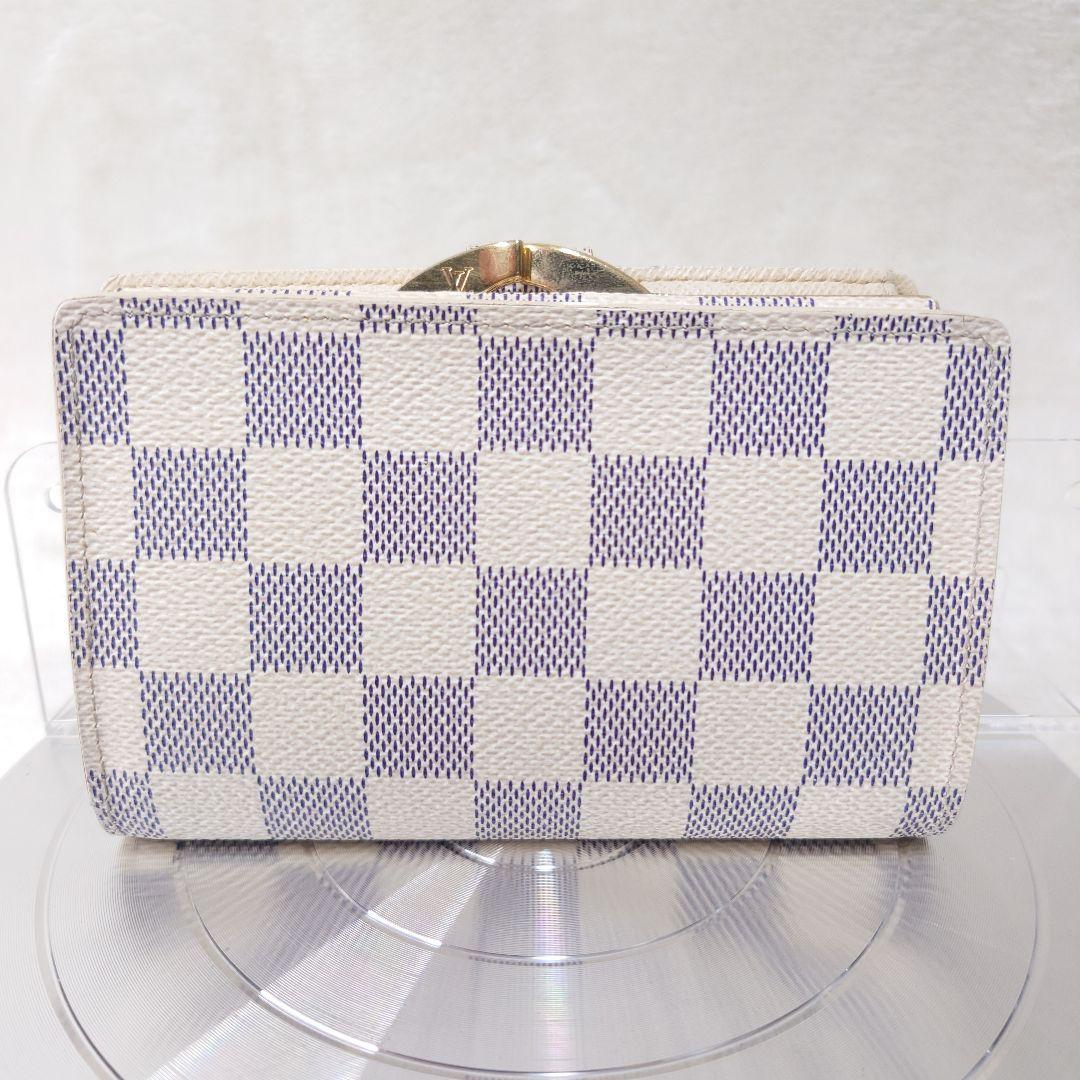 【美品】ルイ ヴィトン がま口財布ダミエ アズール ポルトフォイユ ヴィエノワ