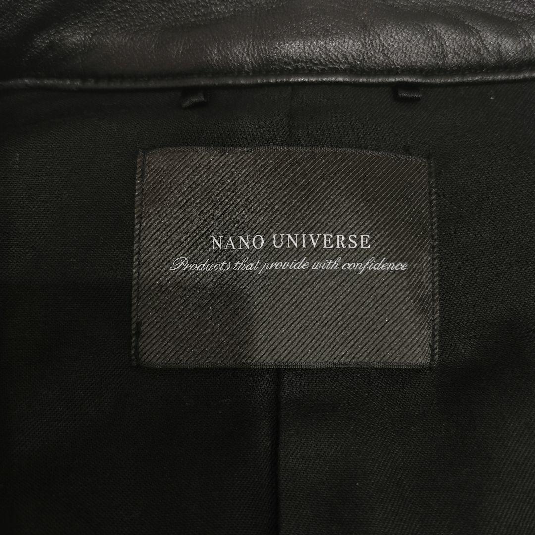 美品 ナノユニバース ラムレザー シングル ライダース ブラック XLサイズ
