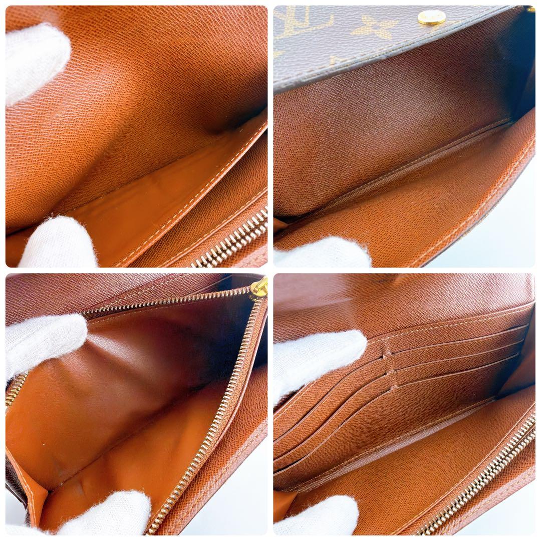 【美品】ルイヴィトン モノグラム ポルトフォイユサラ 二つ折り財布 ブラウン