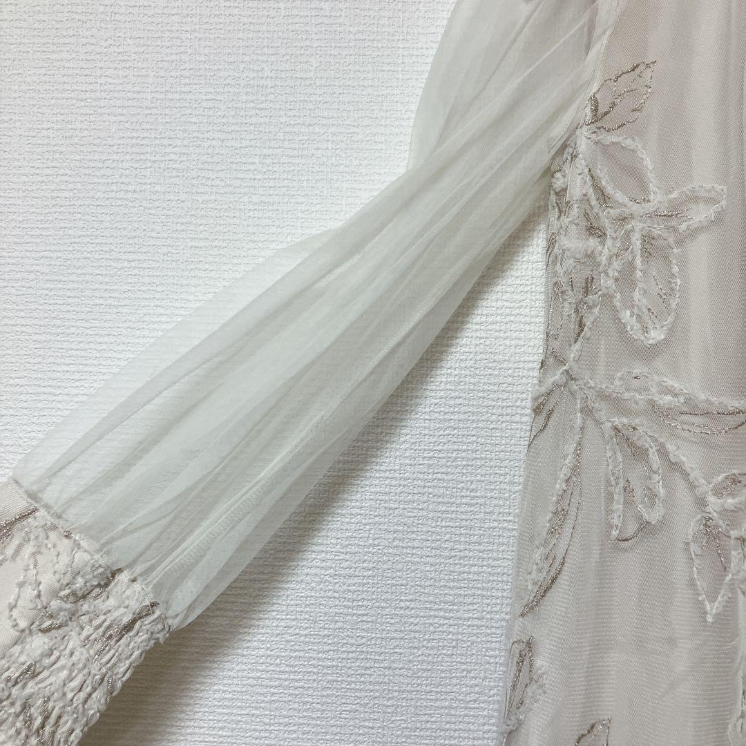 ドリードール　フェザーフラワーチュールドレス オケージョンドレス　エクリュ　M