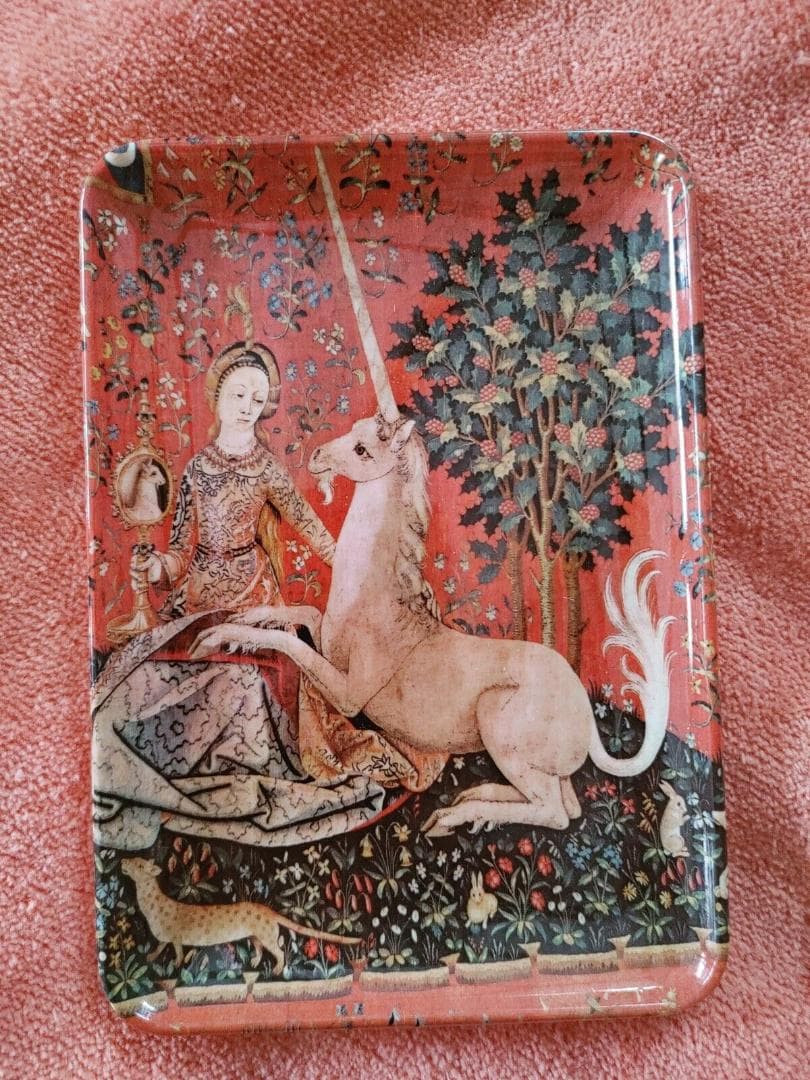 貴婦人と一角獣 我が唯一の望みに トレー 小物入 小皿 イタリア製 4枚組