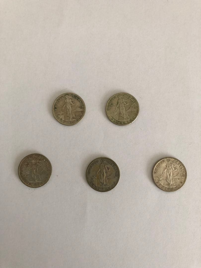 1944年45年フィリピン 20 センタボス  アンビルとハンマーを持つ女性5枚