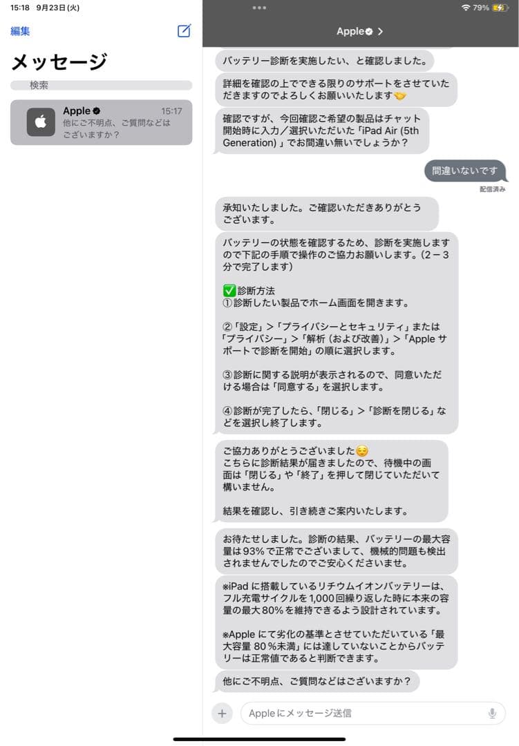 美品 iPad Air 第5世代 256GB Wi-Fi 箱有／バッテリー93%