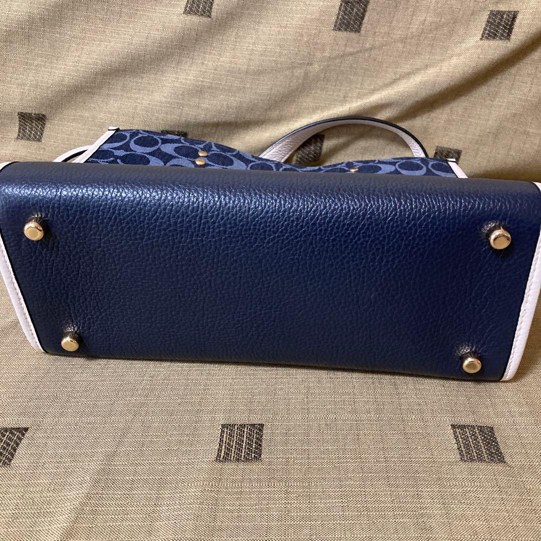 （新品）COACH ネイビー ホワイト トートバッグ