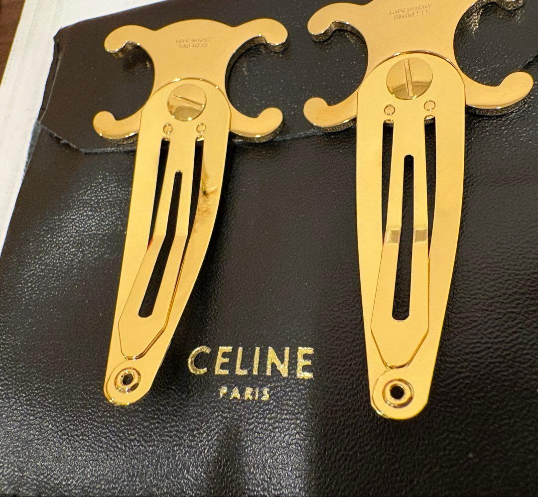 CELINE　セリーヌ　トリオンフ ゴールド ヘアピン　ヘアクリップ