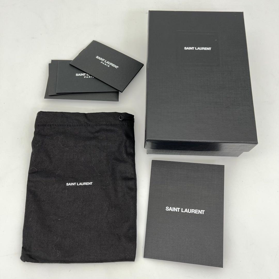 サンローラン 二つ折り財布 カサンドラ キルティング キャビアスキン 付属品完備