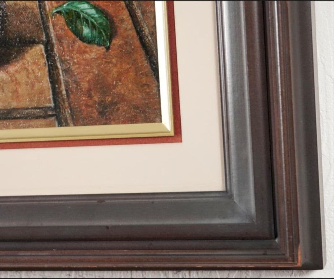 小阪正次『白椿』1978年　油彩4号　直筆サイン有 　一枚の絵取扱 額装