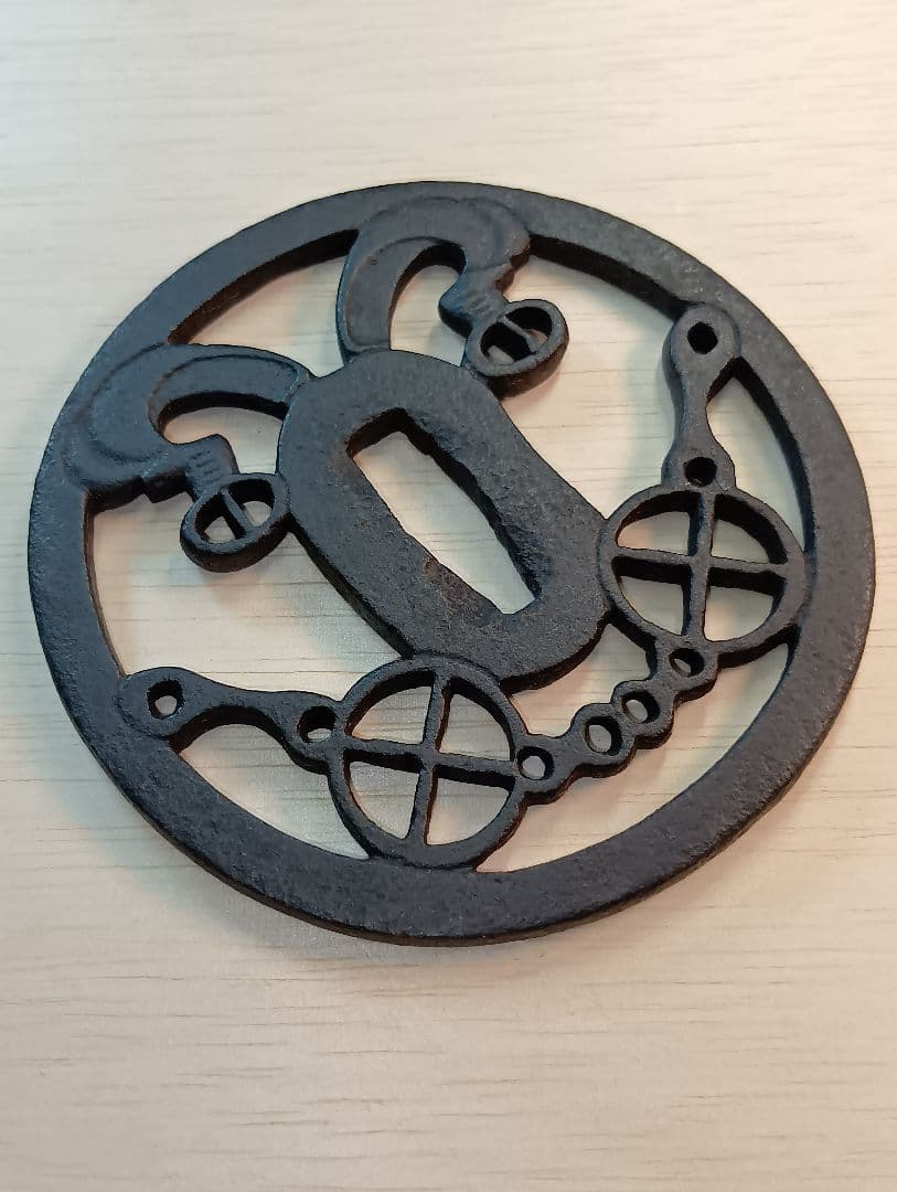 鍔　馬具透かし大鍔　 鑑定書有り