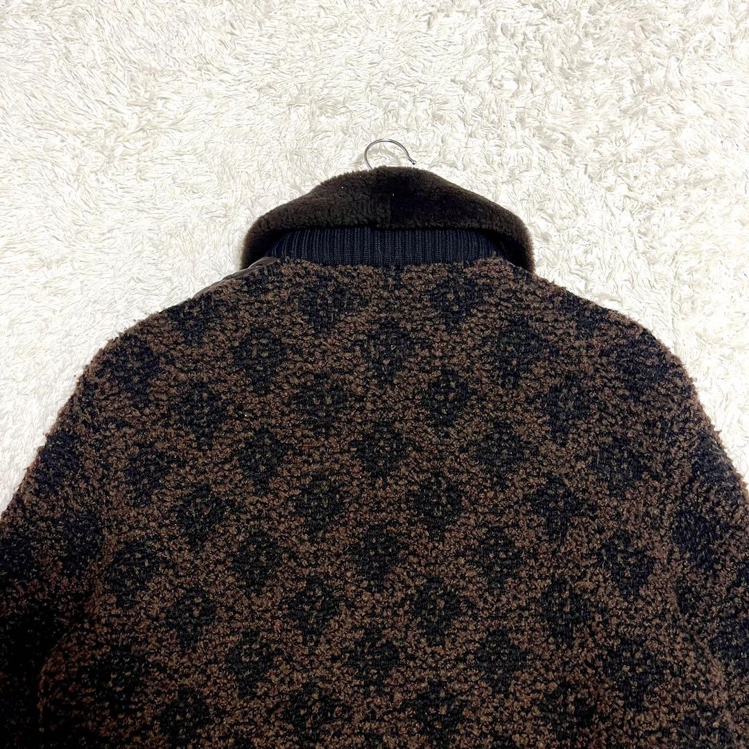 ✨希少✨PETER BROWN レザージャケット 切り替え ニット カシミヤ混