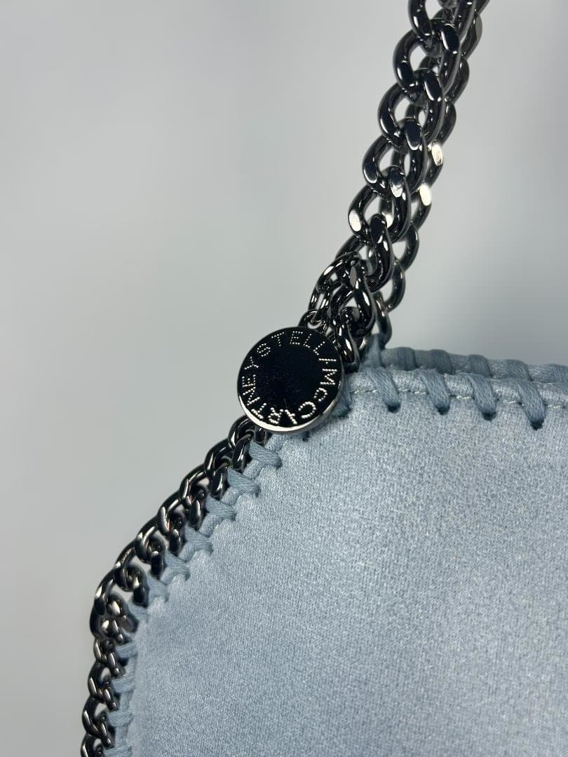 【美品】ステラマッカートニー ファラベラミニ バッグ ライトブルー シルバー