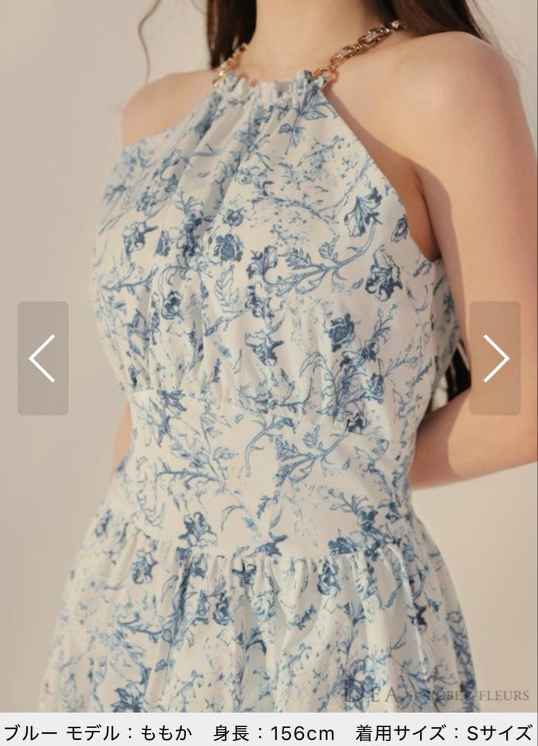 ローブドフルール DEA. 花柄 ホルターネック ドレス ワンピース M