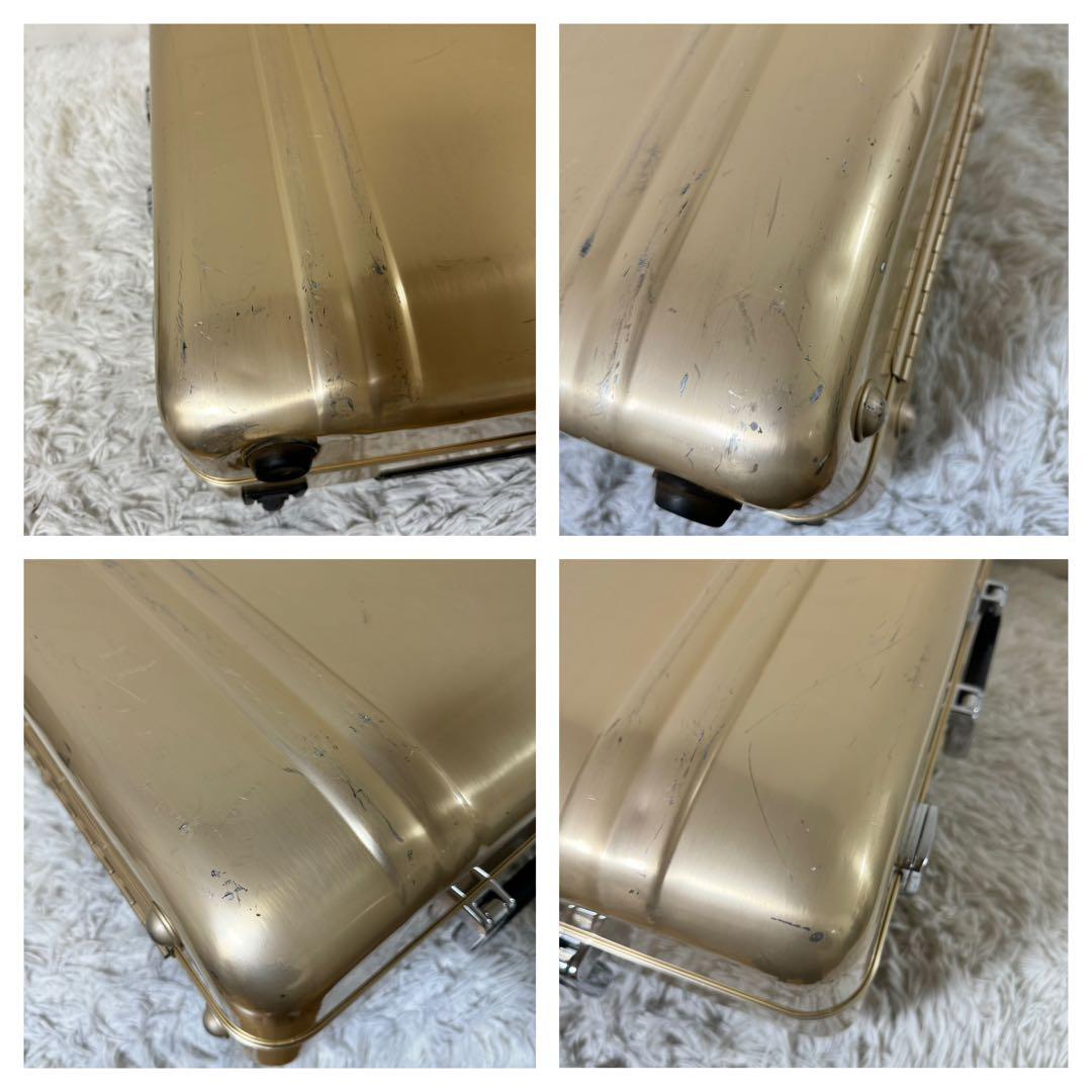 廃盤✨ゼロハリバートン　キャリーケース　アルミ　ジュラルミン　ポリッシュゴールド