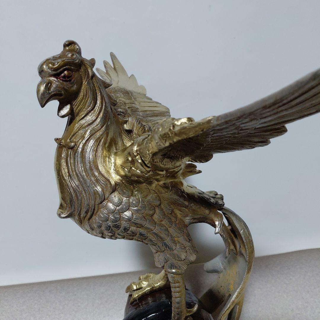 鳳凰の置物　金属製　縁起物　美術品　骨董品