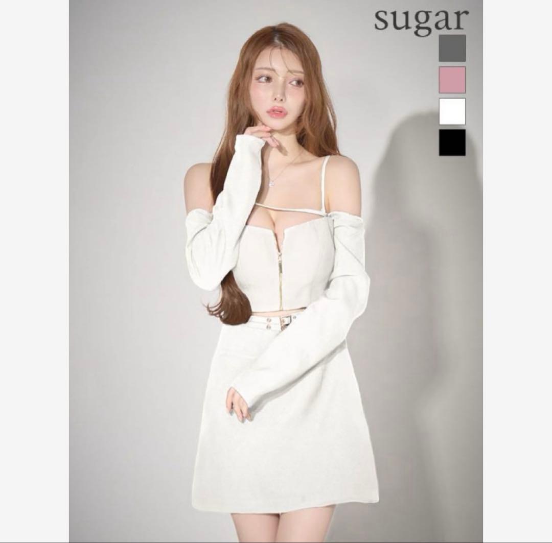 ROBE de FLEURS ローブドフルール ドレス キャバ ミニ 長袖 白