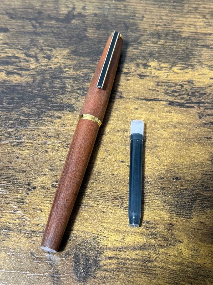 筆記確認&洗浄済　1972年製　初代カスタム　イタヤカエデ 18金　万年筆　細字