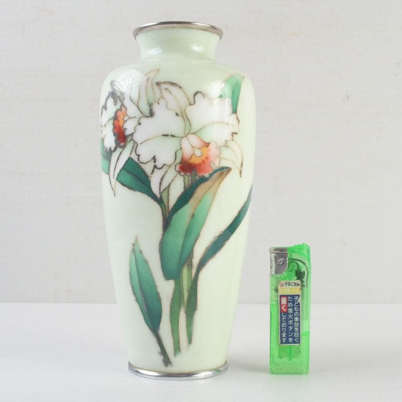 七宝焼　安藤七宝店　花文瓶　花瓶　V　9534