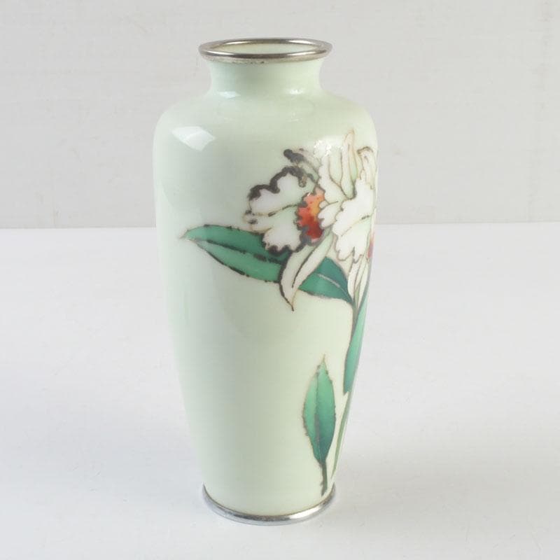 七宝焼　安藤七宝店　花文瓶　花瓶　V　9534