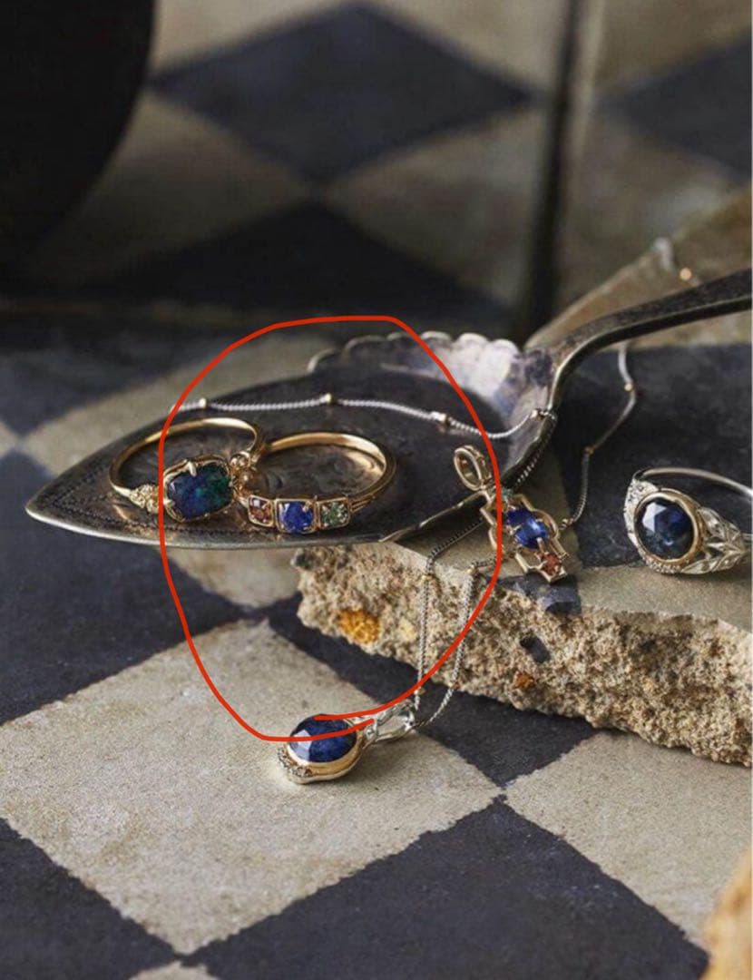 美品　アガット　agete マルチカラーストーンリング 11号