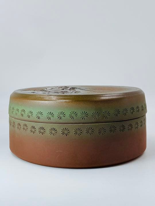 【今井政之】釉彩海老文　喰籠　桐共箱　布　栞　底部在銘　茶道具