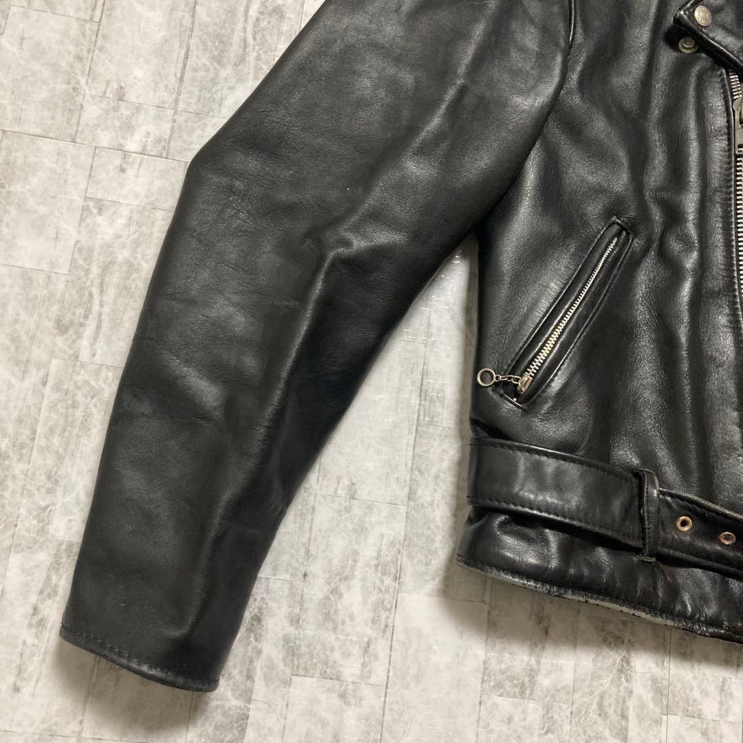 USA製 ショット 699 本革 ダブル ライダースジャケット 38 Dポケット