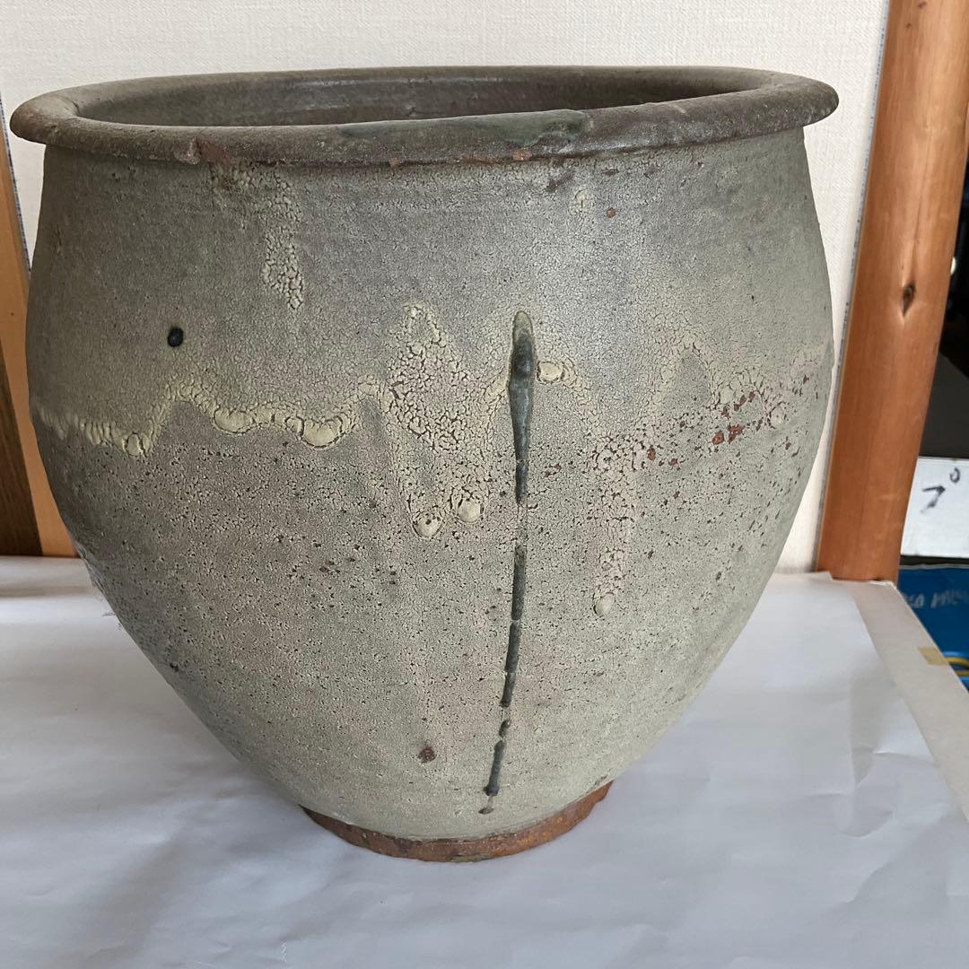 信州松代焼　初期松代焼天王山窯屋号入甕　江戸時代中期(文化文政頃)頃