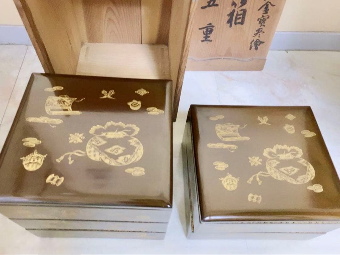 重箱 五重 骨董品 箱付き ヴィンテージ アンティーク