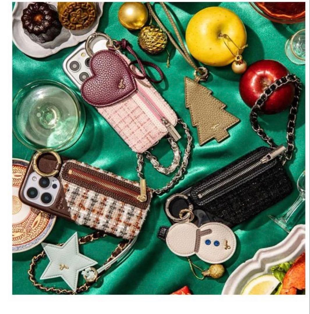 ajew ブラウン iPhoneケース チェーン付き