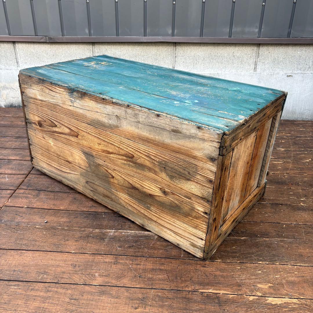 昭和レトロ 古道具 アンティーク もみじ柄 木箱 飾り棚 収納ボックス シャビー