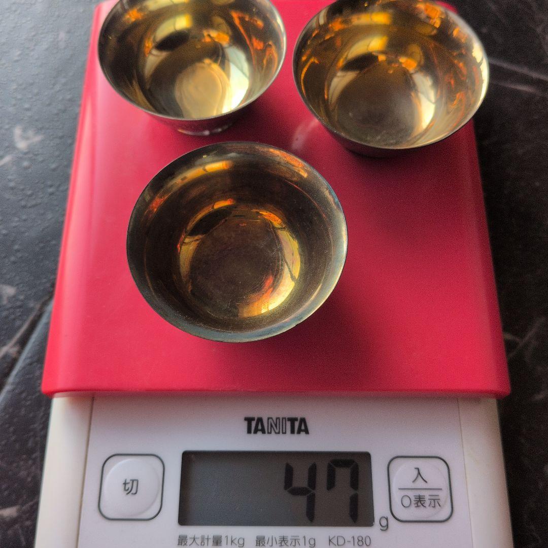 ⭐純銀 銀盃 3個セット [純銀]の刻印あり　48〜49g