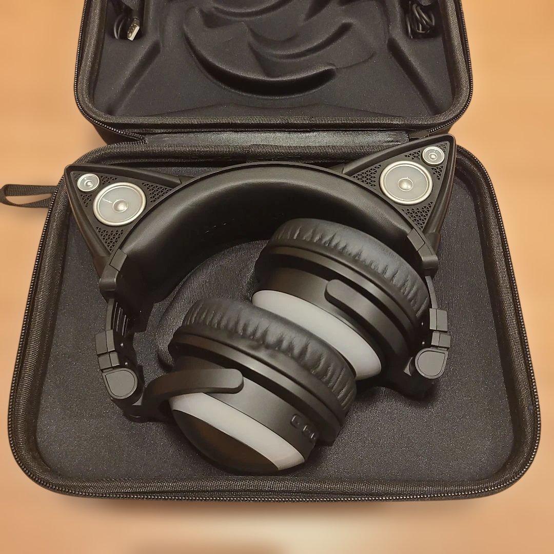 ✨希少✨Brookstone 8色に光る！ネコ耳ワイヤレスヘッドフォン