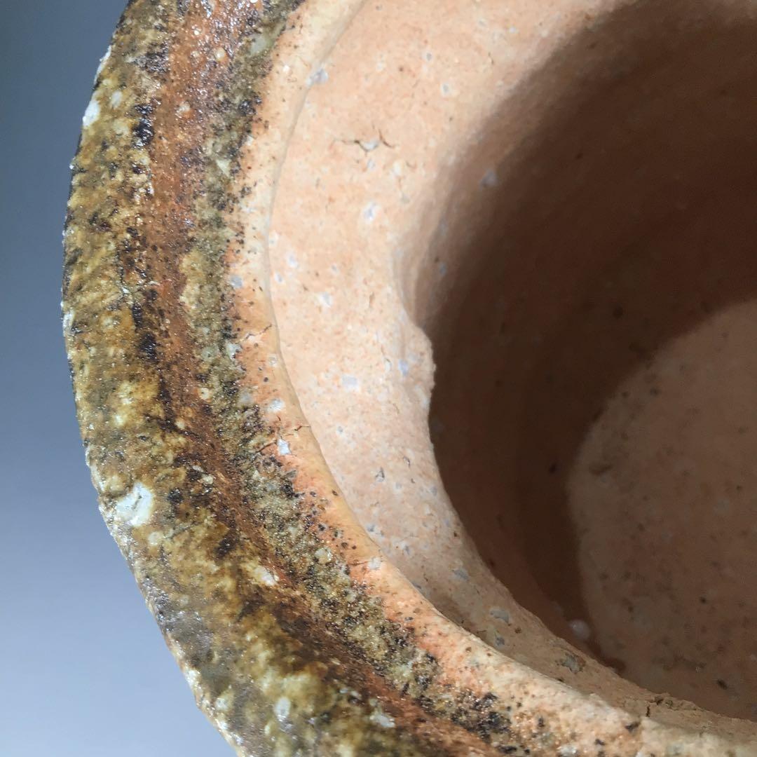 Ｎ６６６　水指　『信楽焼』『普門窯　小川青峰造』『耳付水指』　共箱　茶道具