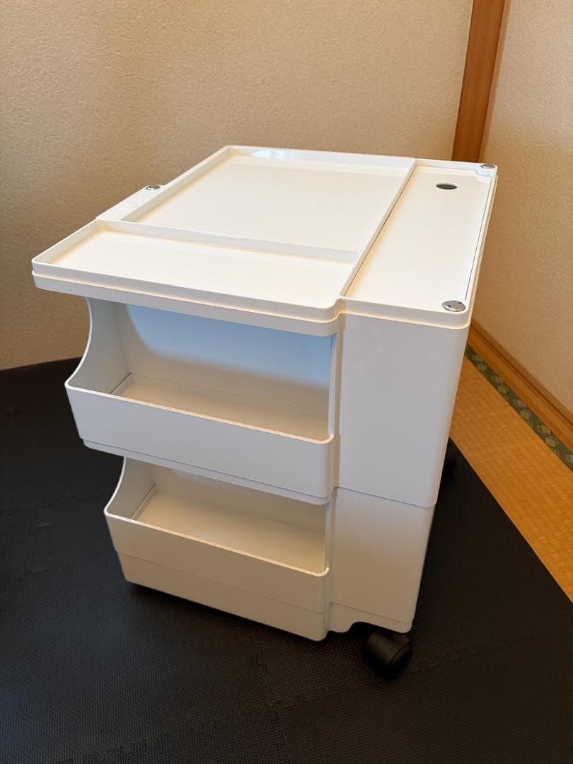 【正規品・中古】ボビーワゴン 2段3トレイ ホワイト おまけ付き