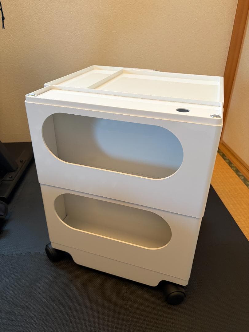 【正規品・中古】ボビーワゴン 2段3トレイ ホワイト おまけ付き