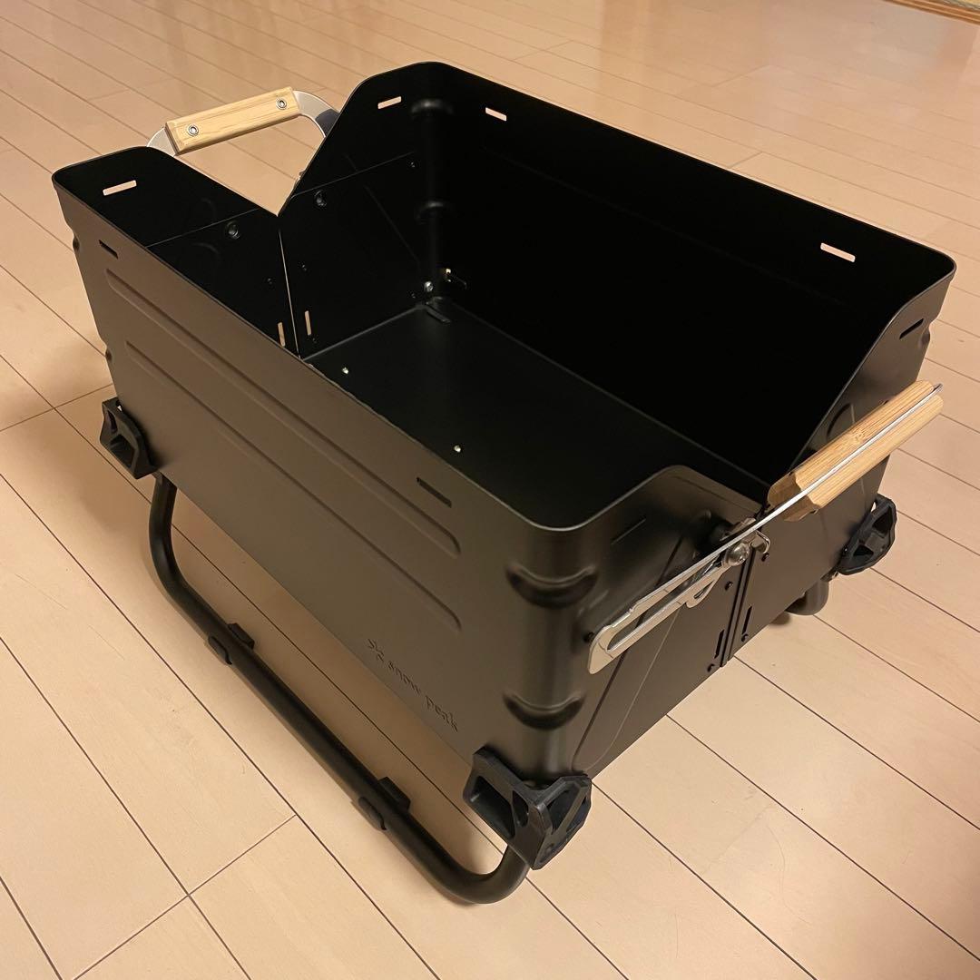 シェルフコンテナ25 マットブラック塗装+レッグ　 peakスノーピーク